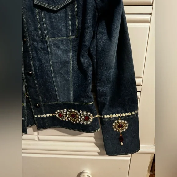 Unique Dark Denim Embellished Women’s Jacket by “a and me” - Picture 4 of 11